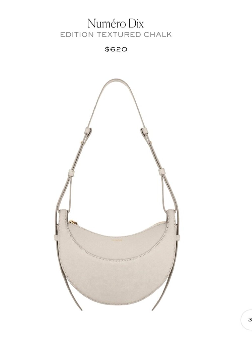 Polene Numéro Dix Edition Textured Chalk Shoulder Bag - Picture 3 of 11